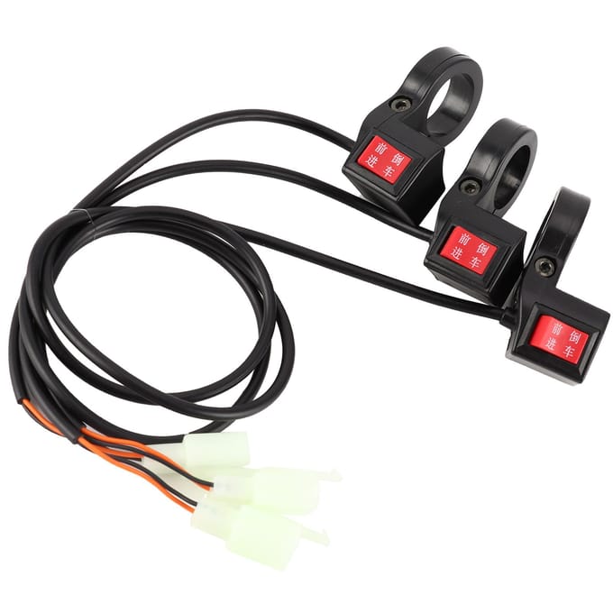 3 Pièces Commutateur de Vitesse Avant et Arrière de Guidon de Scooter de Vélo Électrique de Remplacement black