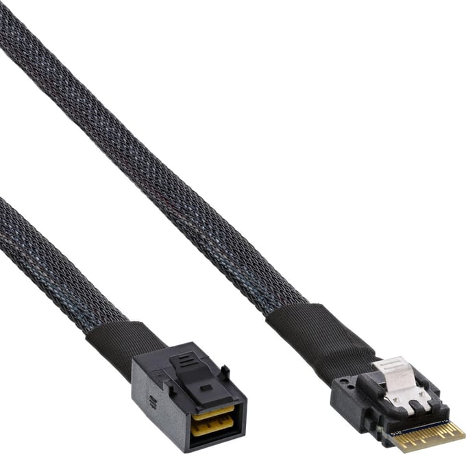 InLine® Slim SAS-kabel, SFF-8654 naar SFF-8643, 24 Gb/s, 1m