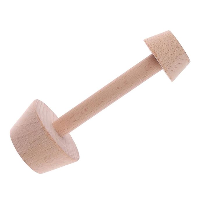 Draagbare houten eierpastei-tamper met dubbele kanten, deeg, eierpastei-duwer, eierpastei-vorm, bak- en keukengereedschap beige
