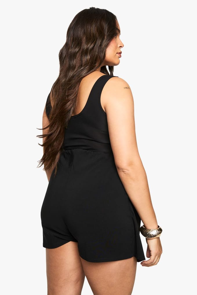 boohoo Dames Plus Wrap Gesp Skort | Zwart | Maat: 46