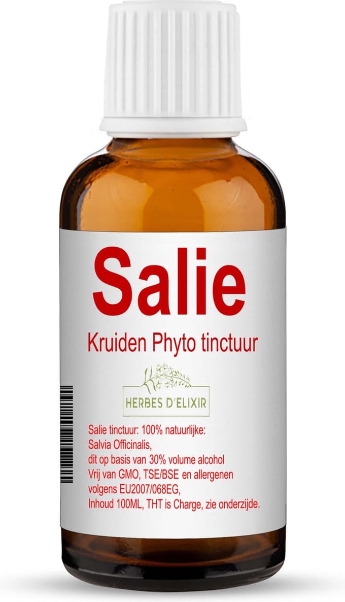 Herbes D'elixir Salie Tinctuur – 100 ml – 1 Fles – Ondersteunt de luchtwegen