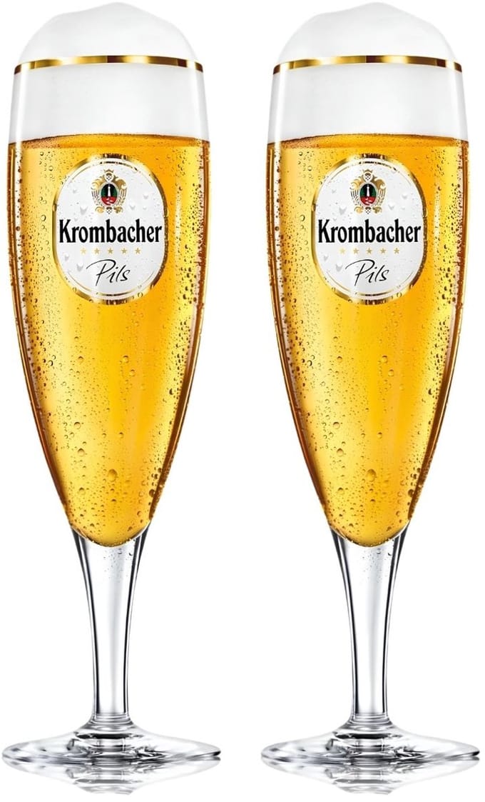 Krombacher Bierglazen op Voet 300 ml - 2 stuks