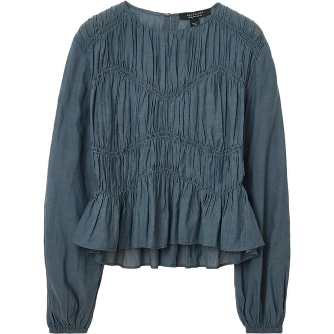 AllSaints Melani Top Dark Slate Blue Taglia: 2 | Maglie a manica lunga Outlet | Donna | Blu