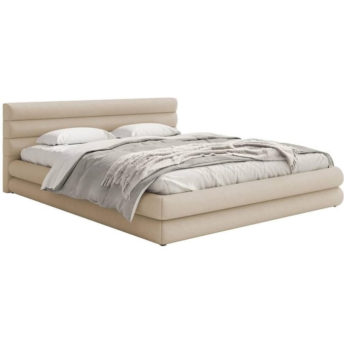 Gestoffeerd bed Alvaro chenille 160 x 200 met beddengoedcontainer | NADUVI Collection