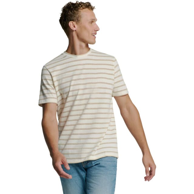 No Excess T-shirt Crewneck Jacquard Stripes Offwhite Größe: L | Basic T-Shirts Outlet | Herren | Weiß