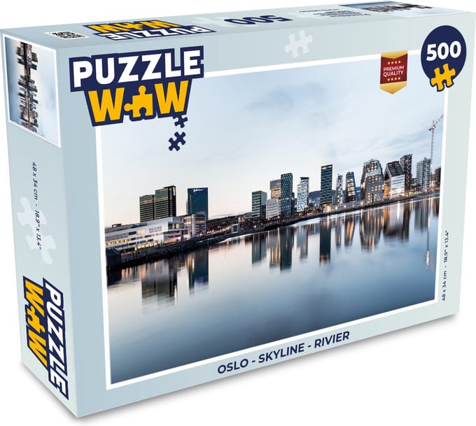 Puzzel Oslo - Skyline - Rivier - Legpuzzel - Puzzel 500 stukjes