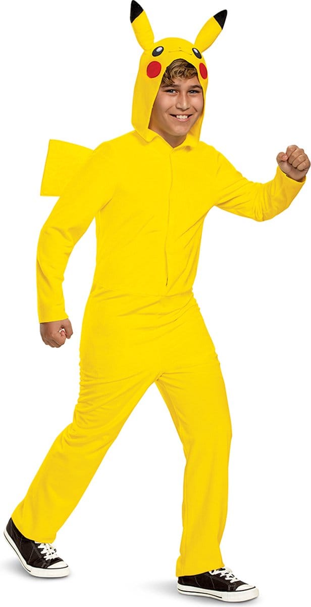 POKÉMON, Pikachu Jumpsuit met capuchon Classic, Maat M (7-8 jaar)