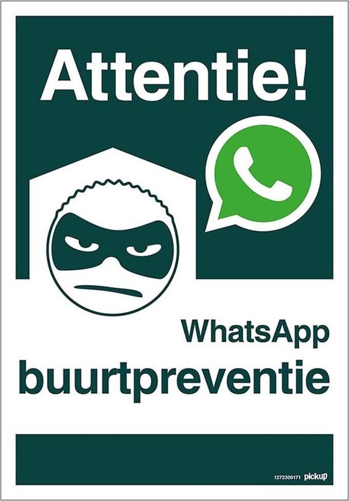 Pickup bord 23x33 cm Combinatie - WhatsApp Buurtpreventie