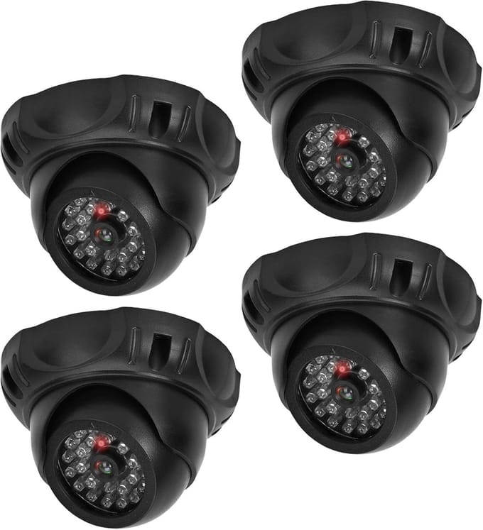 Bewakingscamera Set - Nepcamera's Dummy - Afschrikken Indringers - Rood Knipperende LED - 4 Stuks - Zwart