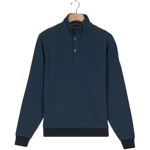 Baileys Trui Half Zip And Press Buttons Collar Jacquard Subtle Texture Sweat Navy / male