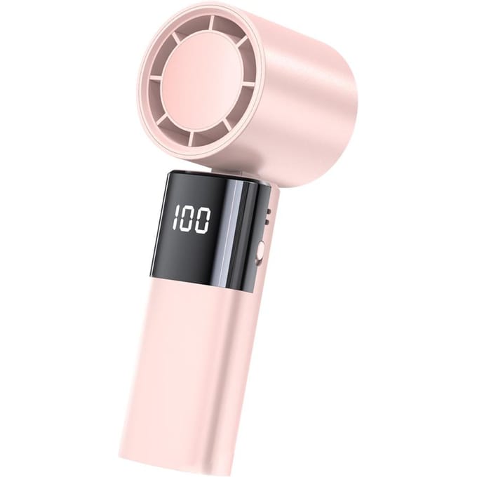 Ventilateur portatif Turbofan portatif à grande vitesse ventilateur électrique Rechargeable par USB avec affichage numérique rose