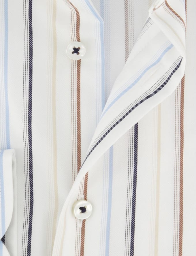 Overhemd Eterna 1863 modern fit wit streepjes