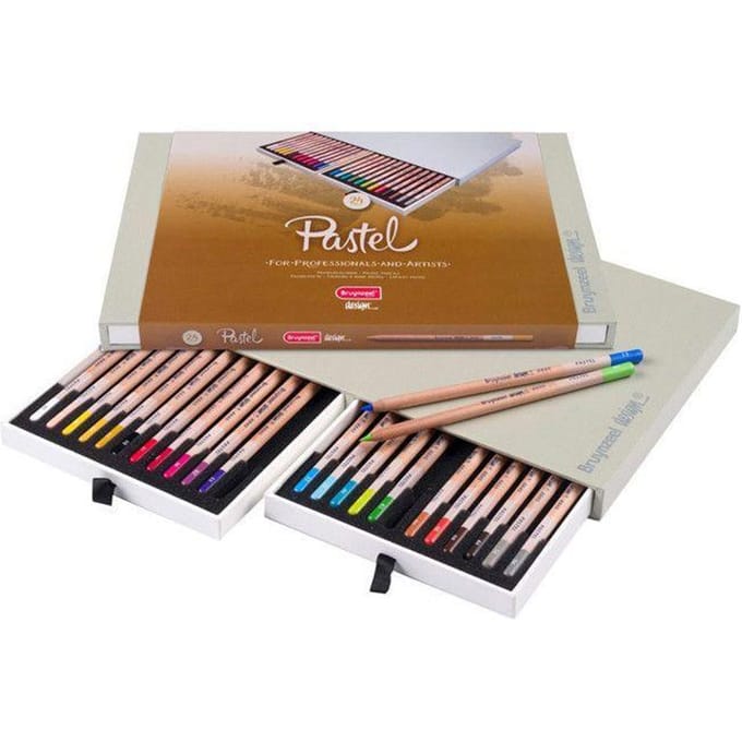 Crayon Pastel - Bruynzeel - Boîte de 24 - Couleurs Assorties - Haute Qualité - Finesse de Pointe
