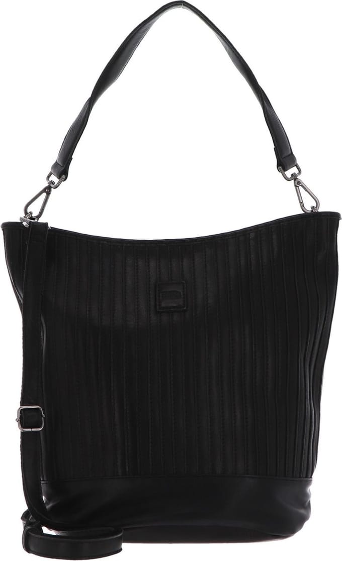 FREDsBRUDER Leren Schoudertas Vertical Hobo Black Zwart