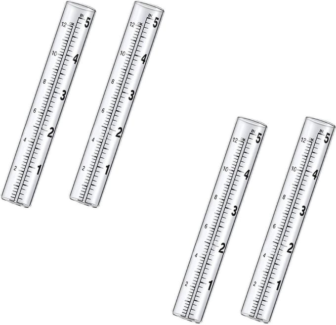 Regenmeter 12,7 cm - Vervangende Glazen Buis voor Buitengebruik (4 Stuks)