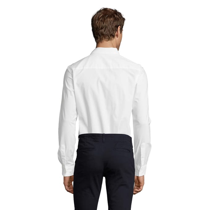 SOLS Heren Blake Stretch Shirt Met Lange Mouwen (Wit)