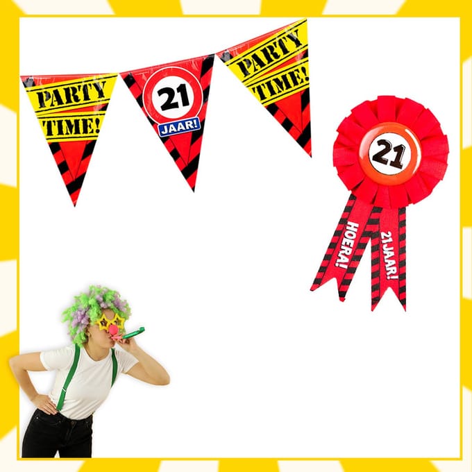 Feestpakket | Verjaardag | 21 jaar | Verkeersbord