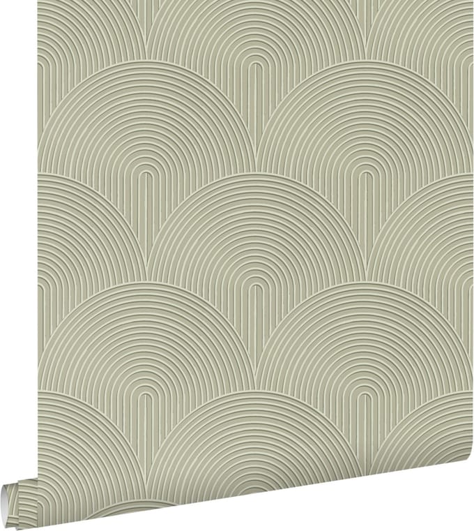 ESTAhome behang 3D-motief groen - 50 x 900 cm - 131105