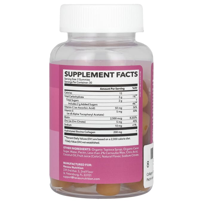 Havasu Nutrition, Collageen Gummies, Citroen, 60 Gummies