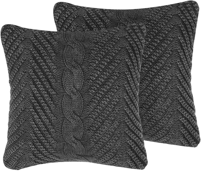KONNI - Sierkussen set van 2 - Donkerblauw - 45 x 45 cm - Katoen