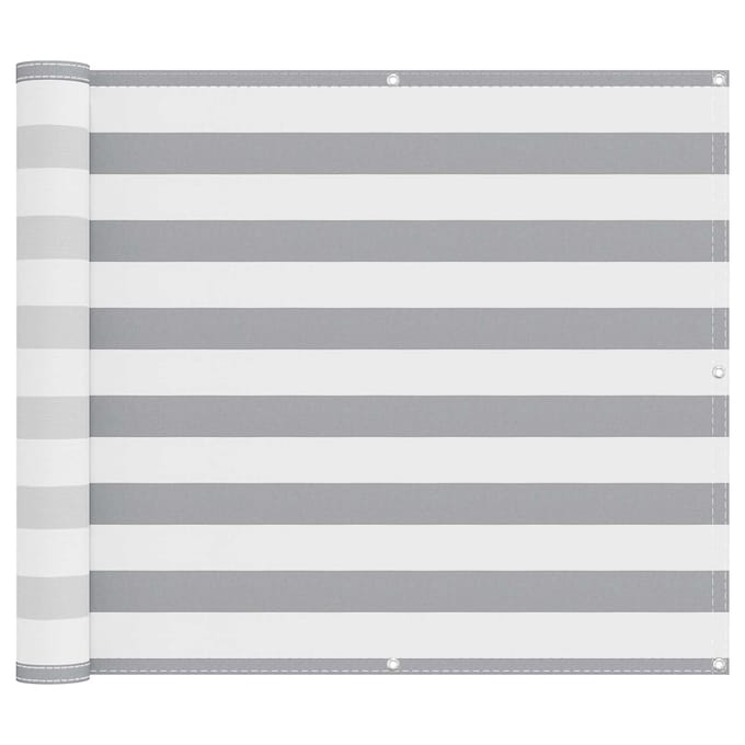 vidaXL - Balkonscherm - Lichtgrijs - en - wit - 90 - x - 1000 - cm
