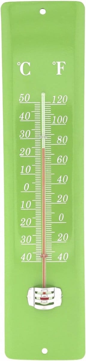 Benson Thermometer - Metaal - 30 cm - Groen - Voor Binnen en Buiten - Zonder Kwik