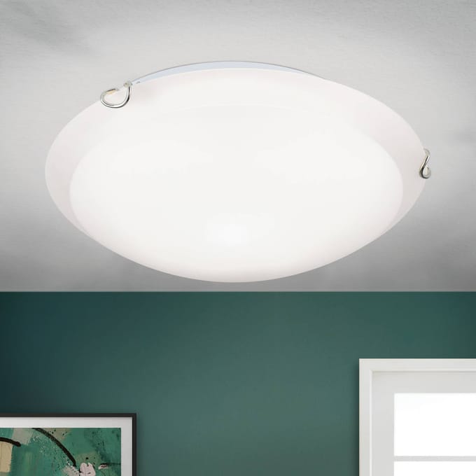ORION Plafondlamp Agada, opaalglas, chroom, 30 cm