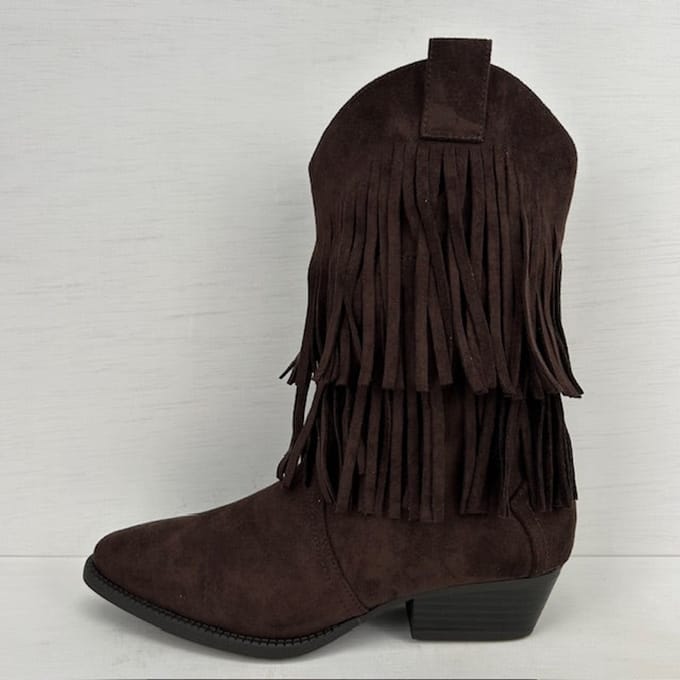 Trendy cowboylaarzen met franjes bruin Bruin / 36