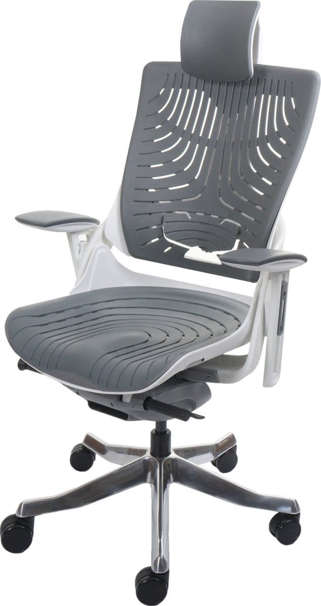 Bureaustoel MERRYFAIR Wau 2b, bureaustoel draaistoel, harde kuip, ergonomisch ~ grijs