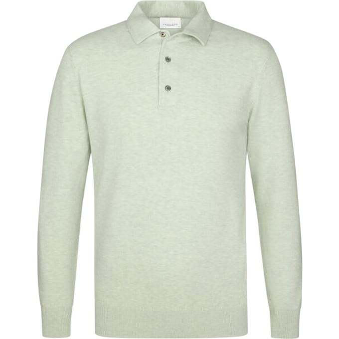 Poloshirt Profuomo groen gemeleerd