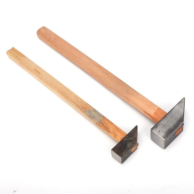 2 stuks Houten Handvat IJzeren Hamer Sieraden Maken Repareren Bewerken Hamer beige