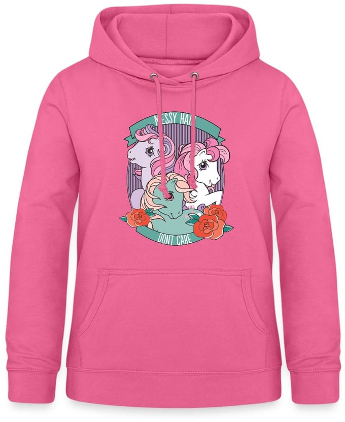 My Little Pony Retro Messy Hair Don't Care Statement Hoodie Dames