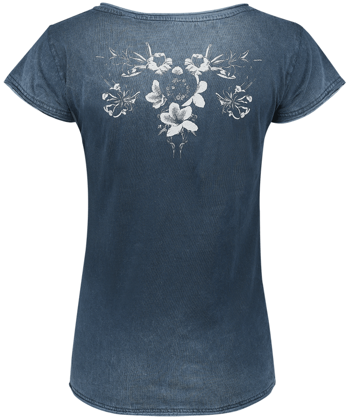 Nirvana T-shirt - Flowers - S tot XXL - voor Vrouwen - navy