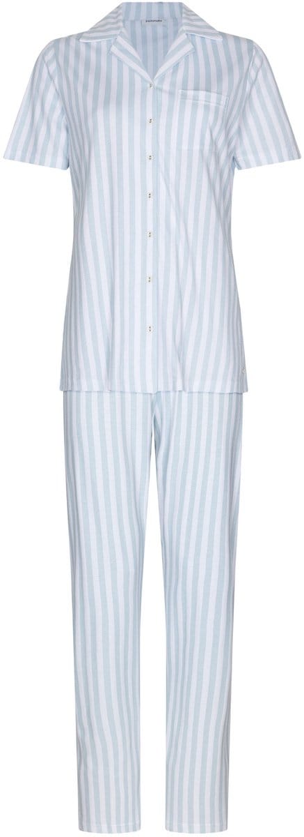 Pastunette - Pyjama - Stone Blue - Katoen - Blauw - Doorknoop - Maat 50