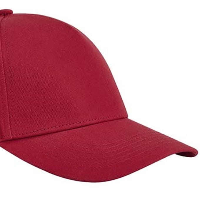 Beechfield EarthAware Klassieke Organic Cotton 5 Panel Baseball Cap (Klassiek rood)
