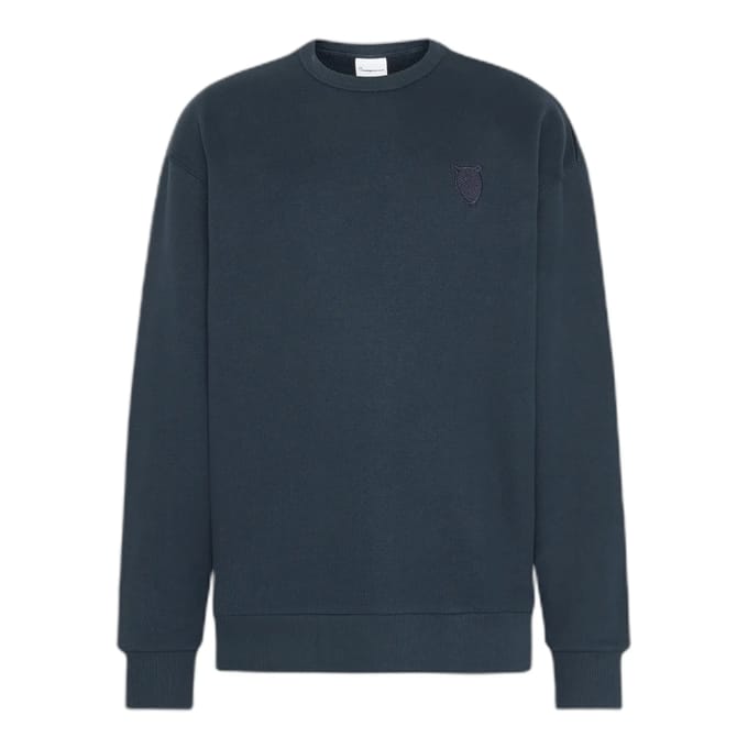 Ronde hals trui met borduursel KnowledgeCotton Apparel