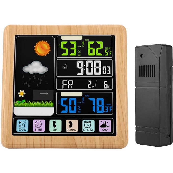 TS 3310 Volledig Touchscreen Draadloze Weerklok Multifunctioneel beige