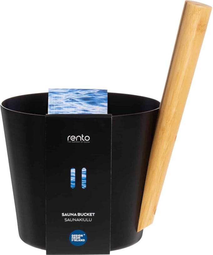 Rento Design sauna-emmer met greep - Zwart