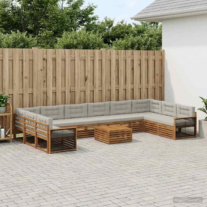 vidaXL - Sofa-Sets - 11 - st - Massief - Acacia - Hout