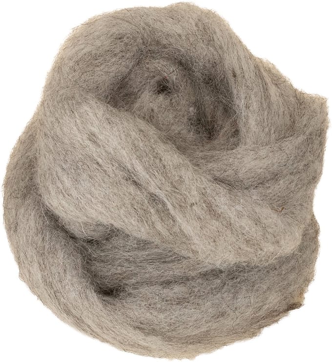 Decoratief wollen koord, grijs-natuurlijk, viltwol, 2 meter, voor knut