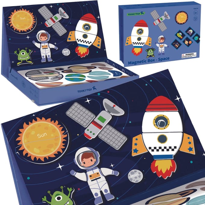 Tooky Toy magnetische puzzel Montessori puzzel educatieve doos Cosmos 72 stuks.