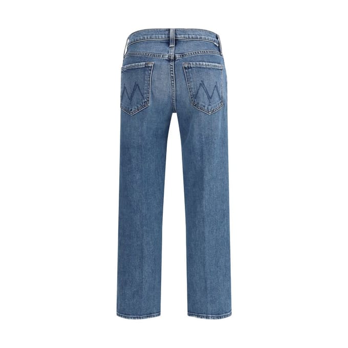 Mother Denim Blauwe Katoenen Relaxed Fit Jeans