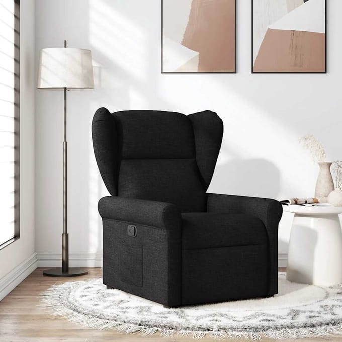 vidaXL - Fauteuil - verstelbaar - stof - zwart