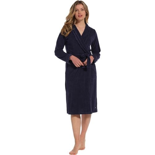 Badjas Pastunette Premium - Ruffle - Blauw - Badstof - Maat M