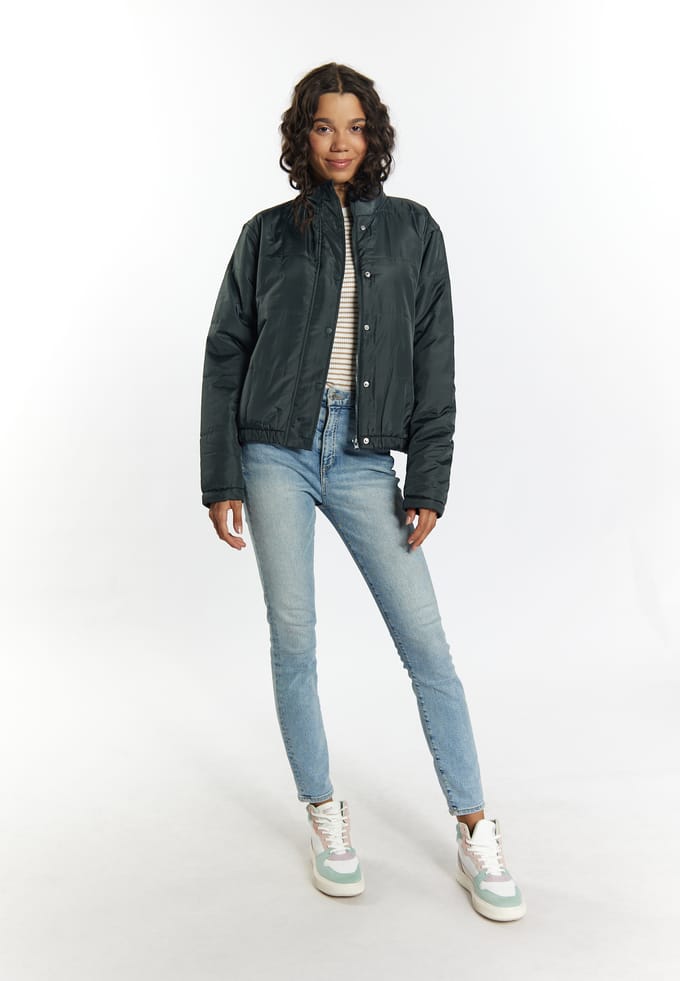 Mymo Licht gewatteerd blousonjack Dames Houtskool