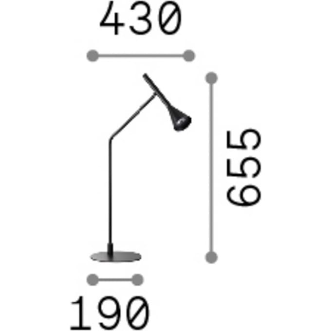 IDEAL LUX LED tafellamp Diesis, messing, hoogte 65 cm, dimmer