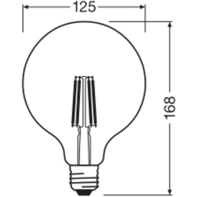 OSRAM LED lamp Globe G125 E27 7,2W Filament 4.000K