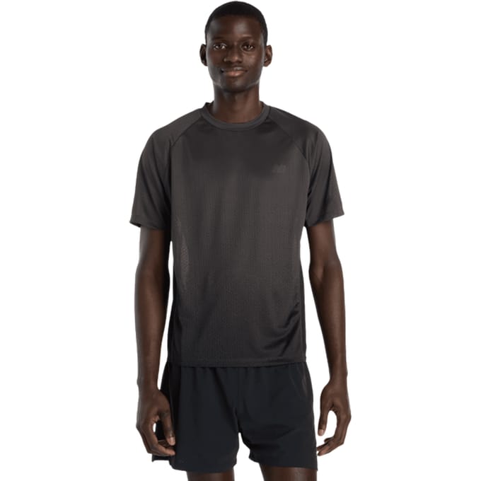 New Balance Tech T-shirts Heren - Zwart - Maat M - Poly Jersey
