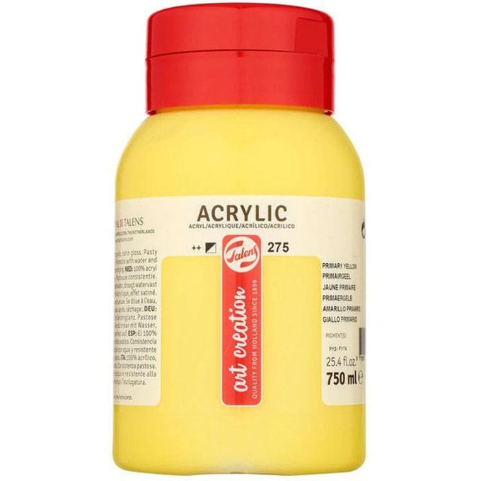 Peinture acrylique - Jaune Primaire - 275 - Pot de 750 ml - Talens Art Creation