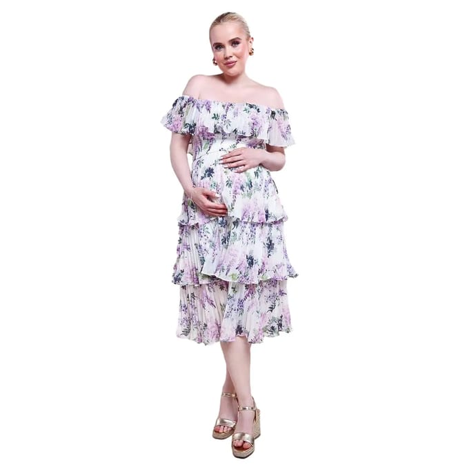Damesjurk Goddiva Maternity Shirred